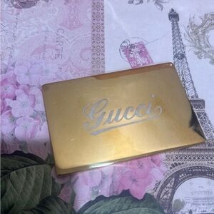 Gucci Metallic Gold Card Case